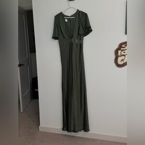 Birdy Grey Matte Satin Olive Marni Dress